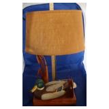 Carved Wood Duck Lamp