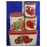 4pc. Mid Century Enamelware Canister Set