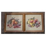 Pair Framed Needlepoints 2pc.