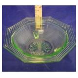 Green Glass Footed Bowl