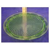 Green Glass Serving Plate