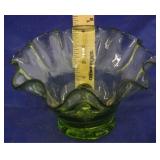 Green Glass handblown Vase