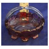Cranberry Glass Basket