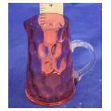 Cranberry Glass Pitcher/Creamer