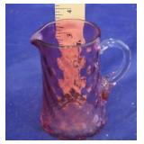 Cranberry Glass Pitcher/Creamer