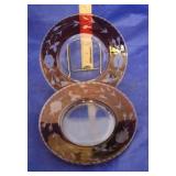 Set of 3 Cranberry w/Clear Plates (3pc)