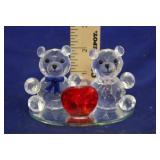 Crystal Bears w/Heart Figure