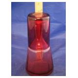 Cranberry Glass Decanter w/Tumbler Set (2pc)