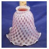 Cranberry Opalexcent Glass Lamp Shade