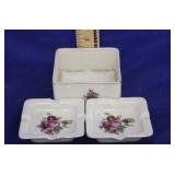 3 pc German Ashtray Set w/Holder