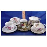 Lot of 5 Assorted Cups w/ Saucers 5pc.
