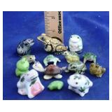 Lot of Assorted Frog Figures and Turtle 14pc.