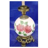 Antique Hand Painted Lamp - No Globe