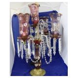 Hand Painted Canberry Glass Lamp