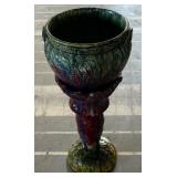 Majolica Jordavaire Planter w/ Pedestal - AS IS