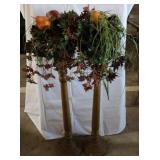 Pair of Matching "Plat Stands w/ Faux Plants