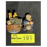 1990 hand painted Pair of vintage Noah's Ark Pins