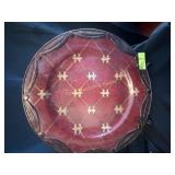 Large wooden display plate with stand