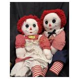 34' tall, full cloth Handmade Raggedy Ann & Andy