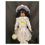 Vintage Beautiful African American Porcelain Doll