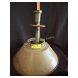 xVintage Green metal lamp & shade (also metal)