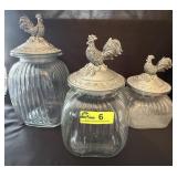 3 Piece Rooster Canister set