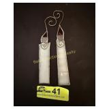 A pair of Hand crafted stained/leaded glass Candle