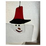 Hand crafted Slumped glass Snowman