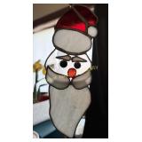 Hand crafted stained/leaded glass Santa