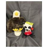Pair of stuffed animals.. 1  Eagel & 1 'Be Mine'