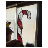 Hand crafted stained/leaded glass Candy Cane