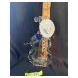 Clear Glass Guitar with cowboy hat & 'tie'