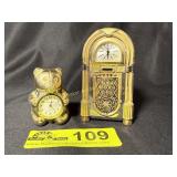 2 miniature clocks