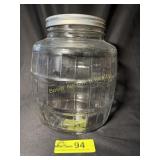 Glass Barrel Jar with Lid