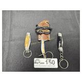 Lot of 3 'mini' knives, 2 folding, one fixed with