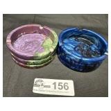 Pair of Resin ashtrays/trinket holders/coasters