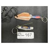 lot of 2 'mini' knives, one folding blade 'pocket'