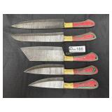 5 piece custom, handmade Chef's knife set