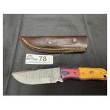 Custom Hunting knife with leather sheath