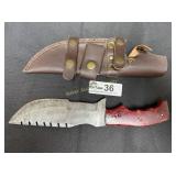 11 in Dasascus steel hand forged hunting knife