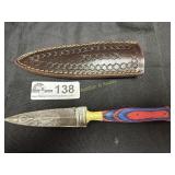 Custom handmade damascus blade dagger with sheath