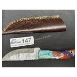 Colorful, custom made fixed blade knife with