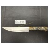 Uniquly colored Resin handled Damascus full tung