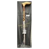 Beautiful 2 toned wood hand carved Walking stick