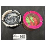 Pair of custom, handmade Resin ashtrays/change