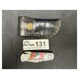 Custom Damascus blade folding pocket knife