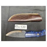 Custom full tung fixed blade knife with sheath