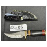 Custom handmade Damascus steel knife with Sheath