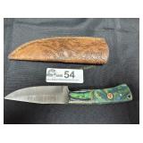 Custom made Damascus EDC knife & Sheath