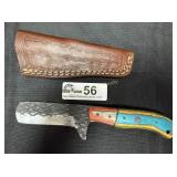 Custom made knife with leather sheath